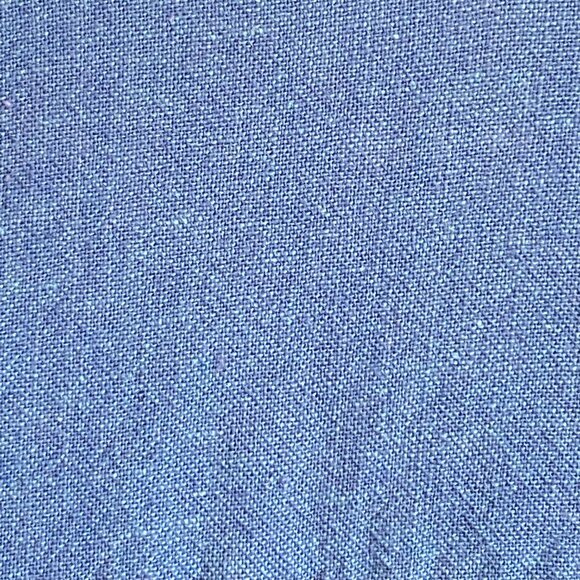 Vintage 90s Linen Blend Button Blue Down Shirt Cottagecore Utility Cabincore - Picture 10 of 11